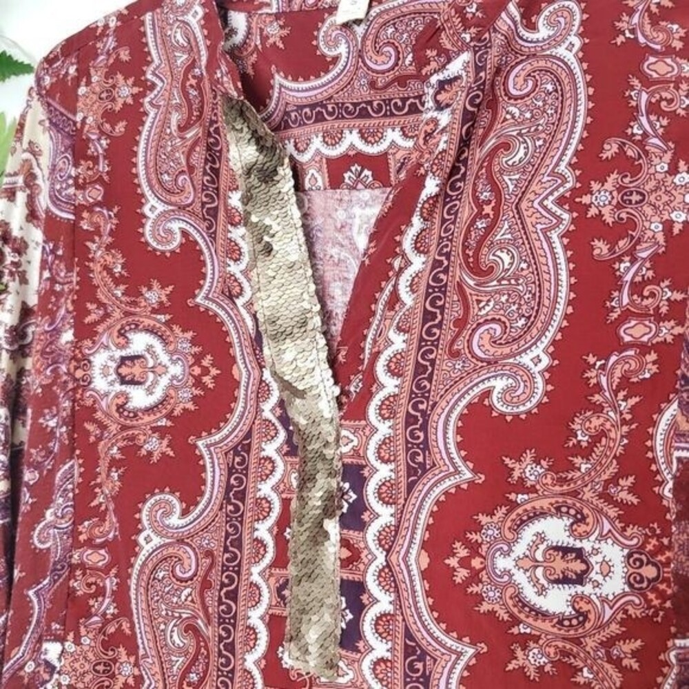 Anthropologie Tiny Sequin Devas Popover Tunic Top… - image 3